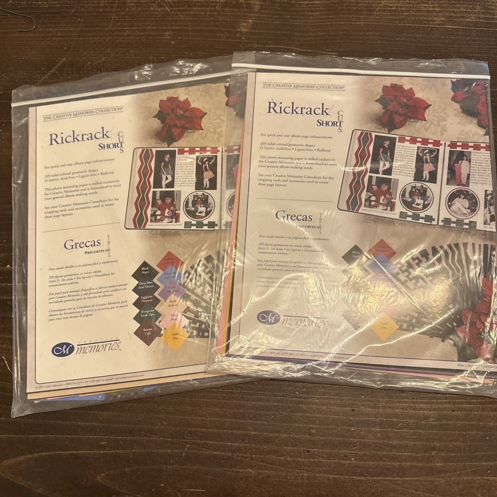 Creative Memories‎ Short Cuts Rickrack Scrapbook 209 pieces 11 colors Lot Of 2